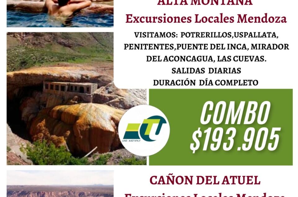 Parque Termal Cacheuta + Alta Montaña + Cañón del Atuel – Turismo Uspallata