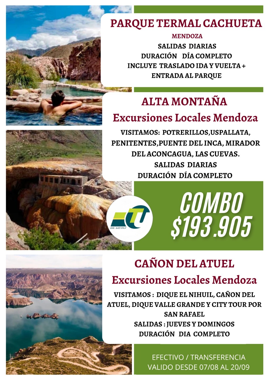 Parque Termal Cacheuta + Alta Montaña + Cañón del Atuel – Turismo Uspallata